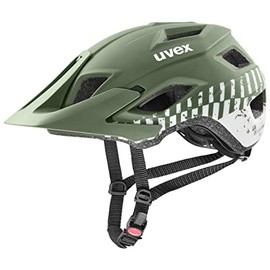 uvex access - Lightweight MTB Helmet for Men and Women - Individual Size Adjustment - Optimised Ventilation - Moss Green-White Matt - 57-62 cm