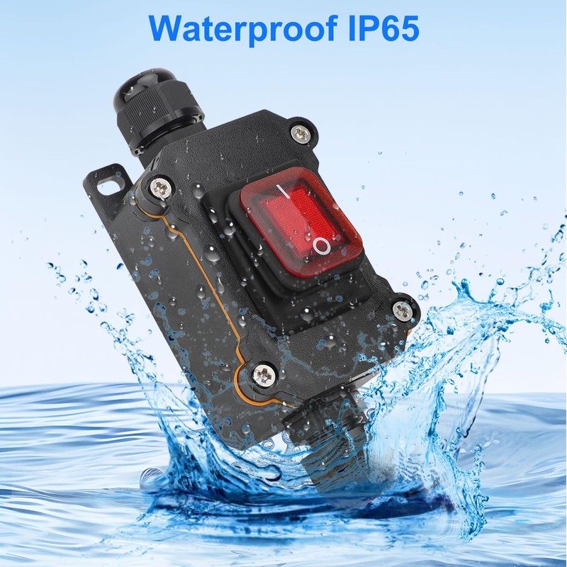 Linkstyle Waterproof Inline Cord Switch, DC12-24V DPST On Off Toggle