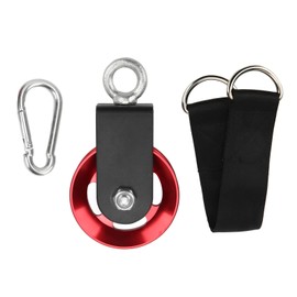Cable Gym Fitness Pulley Small Hanging Pulley 360 Degree Rotating Silent for Home DIY ProjectsRed