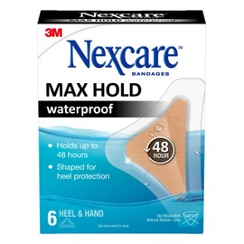 Nexcare Max Hold Waterproof Bandages, Stays On for 48 Hours, Flexible Bandages for Fingers, Hands and Heels - 6 Pack Clear Waterproof Bandages