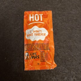 Taco Bell Salsa Hot Sauce I Won’t Wait Forever Red Orange Pack Packet Condiment