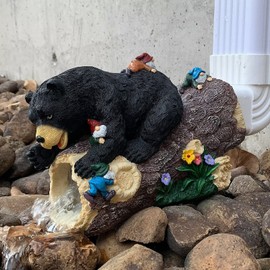 GARDEN WHISPER Bear Statue Decor, Bear Gutter Downspout Extension, Weather Resistant Resin, Outdoor Decorative