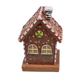 Fachhandel Plus Decorative Gingerbread House with Fairy Lights, Classic Christmas Decoration, Illuminated