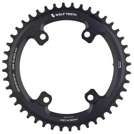 WOLF TOOTH : 110 BCD Asymmetric 4-Bolt CHAINRINGS for Shimano GRX CRANKS : Black : 44T