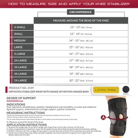 OTC Knee Stabilizer Wrap ROM Orthotex Hinged Bars, Black, Medium