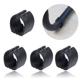 Basetousual Pack of 50 Clamping Shell Gliders, Plastic Gliders Chair Gliders for Round Pipes, Clamp Shell Gliders 25 mm, Foot Opening Cushion Floor Coverings Prevent Scratches and Noise, Black