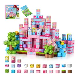 Bloques Magnéticos Juguete Castillo Rosa 100 Piezas