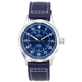 RATIO Pilot Style Watches Analog Automatic 200M Water Resistant Casual Wear Watch for Men (Blue)