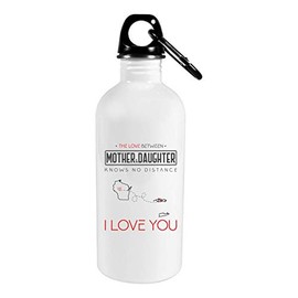 The Love Between Mother & Daughter Knows No Distance Wisconsin State And US Virgin Islands State I Love Mom! - Mother's Day Gift From Daughter 20oz Stainless Steel Water Bottle