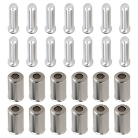 ECSiNG 100pcs Bicycle Brake Cable End Caps Set 5mm Mountain Bikes Brake Cable End Caps MTB Aluminum Brake Cable Housing End Caps Silver