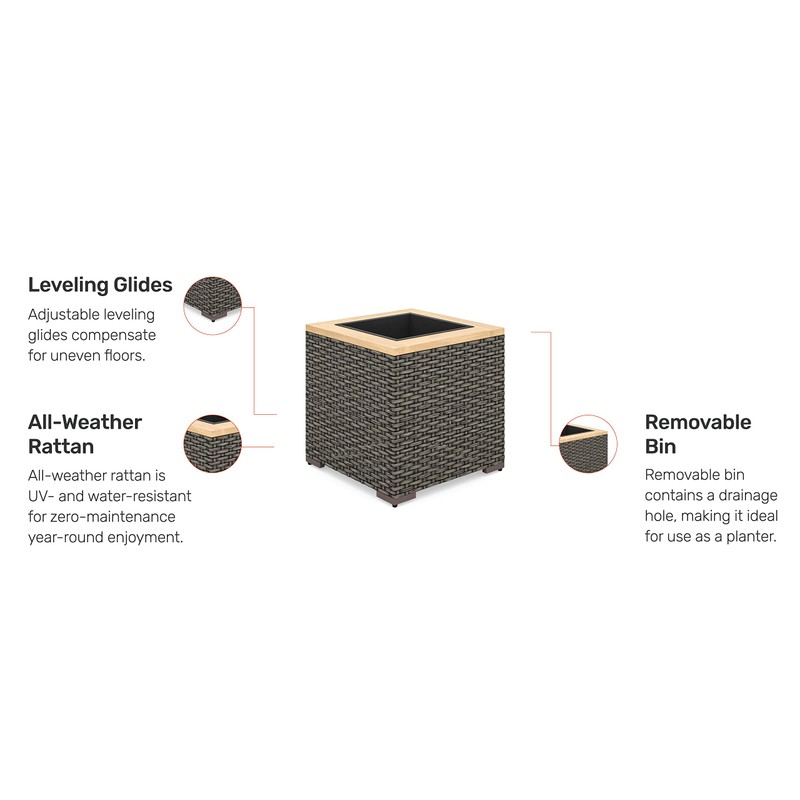 homestyles Boca Raton Outdoor Planter, Grey/Brown