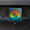 Sunset with Palm Trees Graphic Tow Trailer Hitch Cover Plug