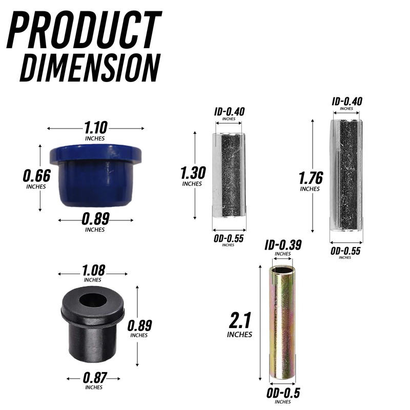 Huskey Golf Cart Front End Bushing Kit, Front Lower Spring