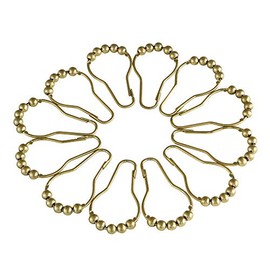 Kingston Brass SRCR127 Edenscape Roller Ball Shower Curtain Rings (12 pcs/Set), Brushed Brass