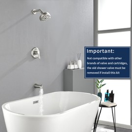 Tub Shower Faucet Combo Set Bathtub Faucet Set Shower System with Tub Spout Shower Tub Kit Shower Valve and Trim Kit Shower Fixtures Brushed Nickel