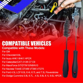 SMMS 2PCS Injector Sleeve Cup Bore Seat Cleaning Brush Kit for Ford Powerstroke 7.3L 6.0L 6.4L 6.7L 1994-2018, Caterpillar(CAT) 3126 C7 C9 Navistar, Replaces OE AP0084 AP0085 3252