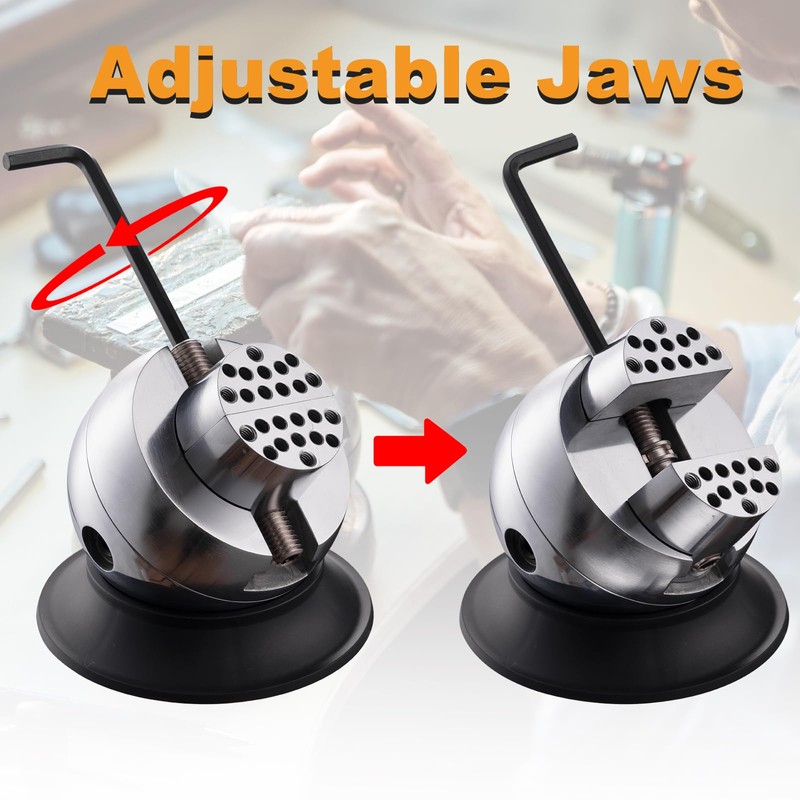 DZQ Ball Vise 3" Engraving Setting Tool 360°Rotation Professional Ball