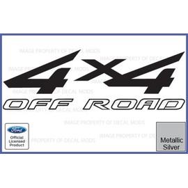 Decal Mods 4x4 Offroad Metallic Silver Decals Stickers for Ford F250 F350 - CMS (1997-2010) Super Duty