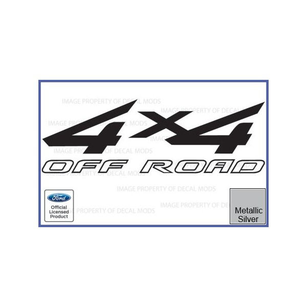 Decal Mods 4x4 Offroad Metallic Silver Decals Stickers for Ford