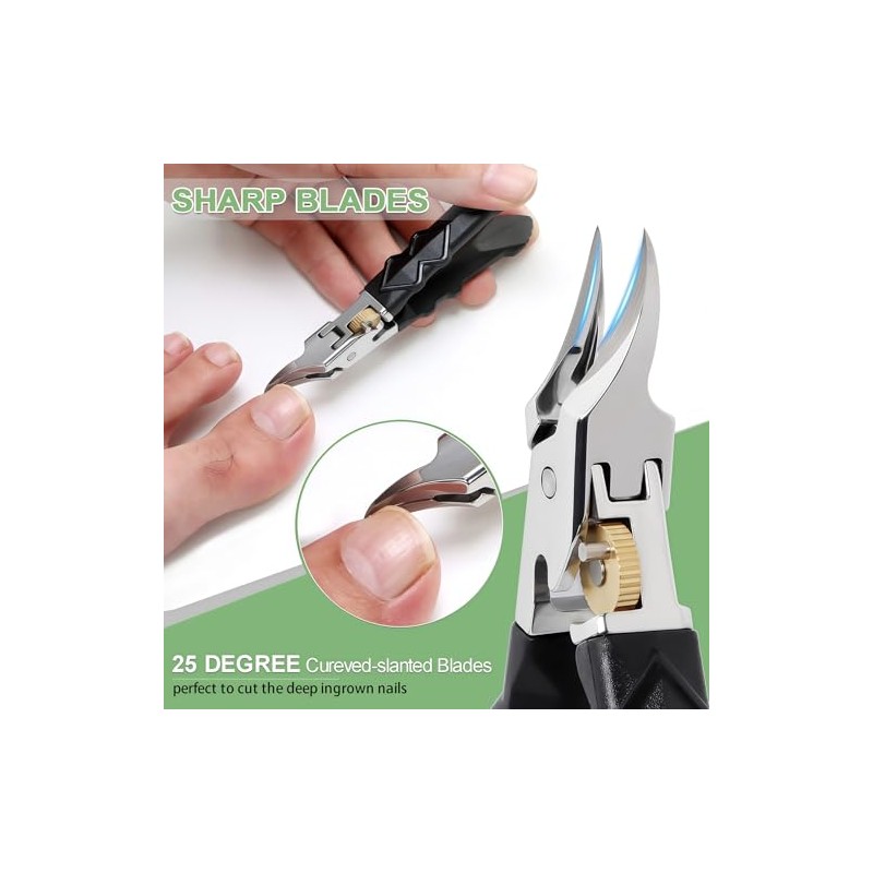 Professional Ingrown Toenail Clippers with Safety Lock and Wide Jaw