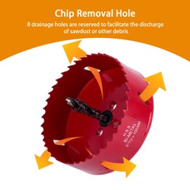 M42 Bi-Metal Hole Saw | Dual Flute Design for Cast Iron/Plastic/Resin | Heat-Treated Arbor with Pilot Bit | Fast Cutting, Long Life Blades for Plumber, Conduit, Kitchen, Bathroom and More (100mm)