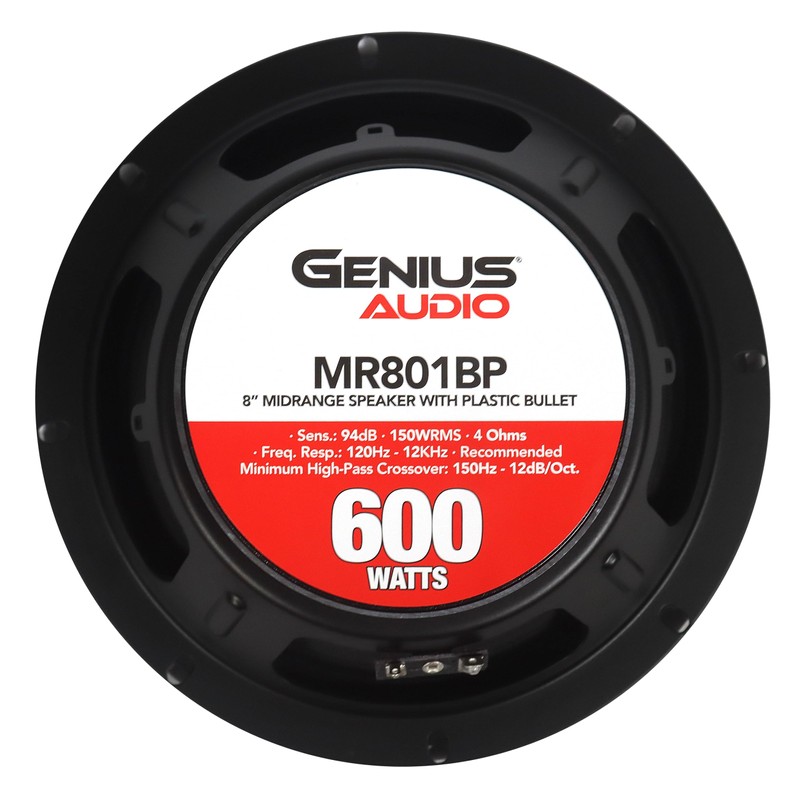 Genius Audio MR801BP 8" Midrange Speaker 1.5" Vc - 600