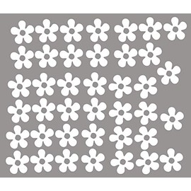 40 x Vinyl Flower Stickers Car Bike Helmet Girls Laptop Decorative