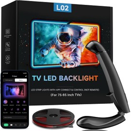 FFJ TV Backlight, 5.5 Metre LED Strip Sync for 75-85 Inch TVs and PC Monitors, TV LED Strip with Sensor, Smart App Control, Game & Music Sync, RGB Colour Changing Strips for Home Cinema
