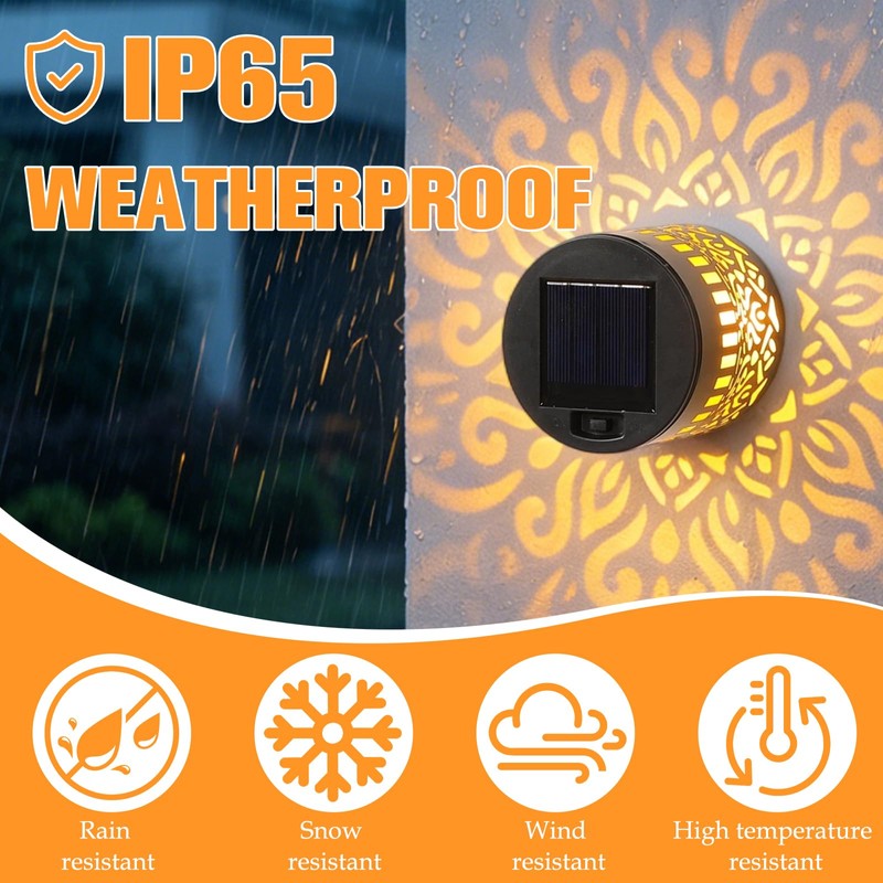 Bajorp Decorative Solar Mandala Lights,Solar Powered Outdoor Deck Step Wall