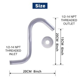 JINYOMFLY Shower Arm Wall Arm for Shower Head Rain Shower Head Extension Shower Head Arm for Bathroom Fixed Shower Head Stainless Steel Wall Mounted 6 Inches (15 cm)