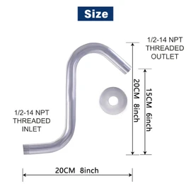 JINYOMFLY Shower Arm Wall Arm for Shower Head Rain Shower Head Extension Shower Head Arm for Bathroom Fixed Shower Head Stainless Steel Wall Mounted 6 Inches (15 cm)