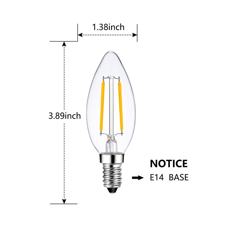 Sunaiony E14 LED Bulb 25 Watt Equivalent Warm White 2700K