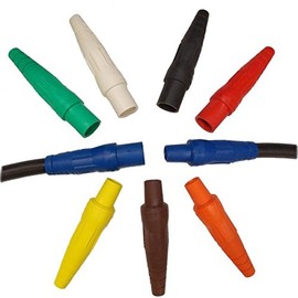 Power Assemblies Type SC Male Pigs, Entertainment and Temporary Power Cable, 4/0 AWG, 400 Amps, NEMA 3R Series 16 CAM Type, Tinned Conductor Connector, Length: 3', Boot Color: White