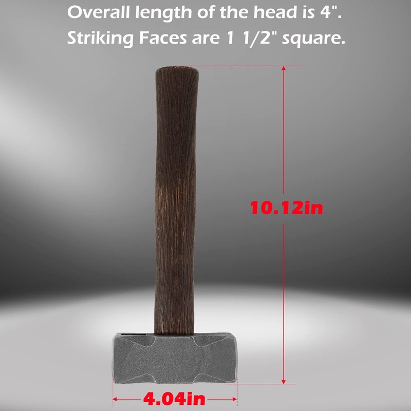 2.2LB Forging Square Hammer with Double Faces Perfect for Farrier