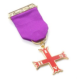 The Masonic Collection - Red Cross of Constantine Breast Jewel - Stick Pin Fitting - Comes in Clear Jewel Wallet - A Useful Gift Accessory For Freemason Men