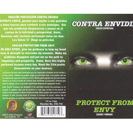CONTRA ENVIDIA POLVO ESPIRITUAL, PROTECT FROM ENVY POWDER Y ORACION 1/2 oz from Hibiscus Express