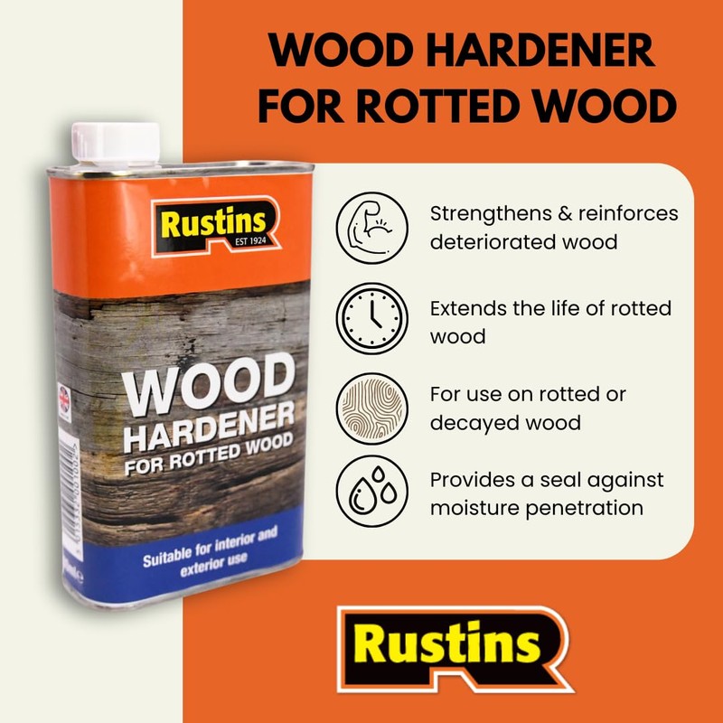 Rustins Wood Hardener for Rotted Wood 500ml
