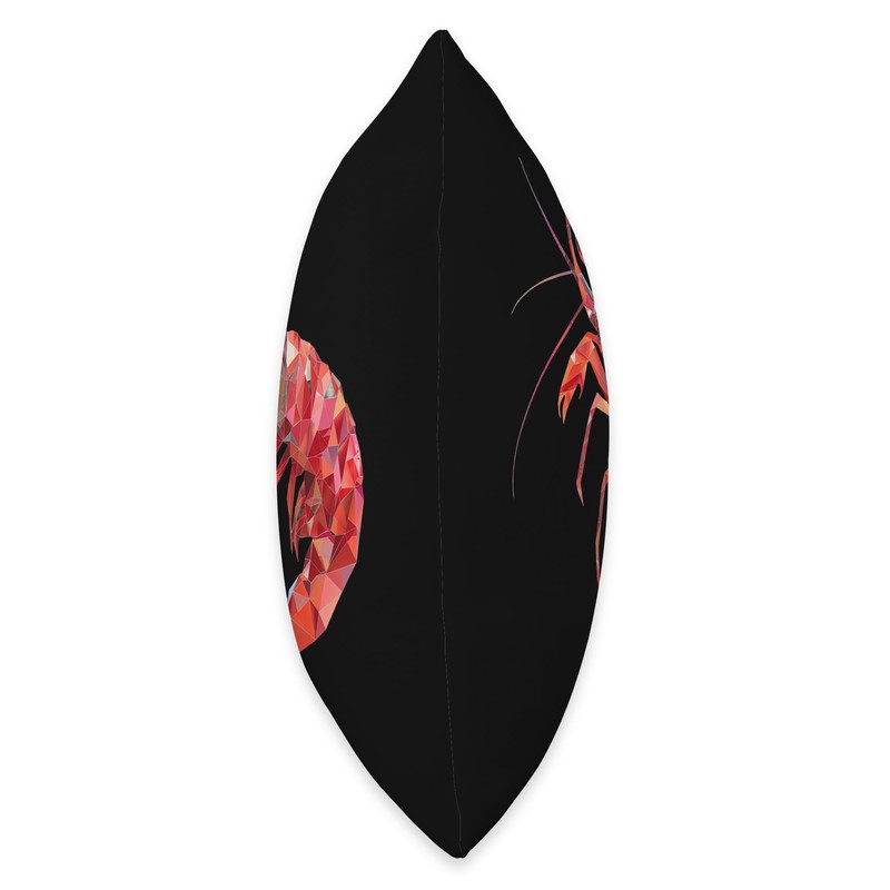 Cherry Shrimp Low Poly Art Throw Pillow