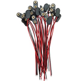 VWEICYY Conectores de Batería de 9 Voltios, Piezas Tipo I Conector de Hebilla de Batería de 9 Voltios Carcasa de Plástico con Hebilla Dura, Cable de Cobre de 5,9" (Tipo I, Piezas) 20