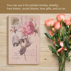 Creative Simulation Book Safe Box Money Jewelry Collection Storage Case with Combination Lock For Personal Funds, Jewelry,Love letters Mini Lock Box(ROSE) Safe/Safe