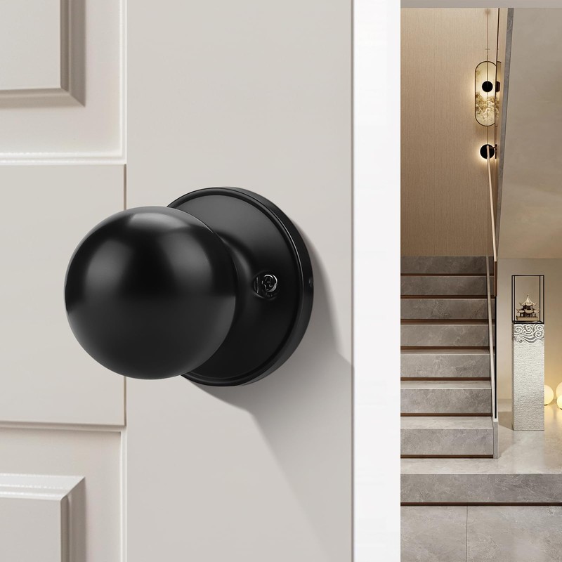 Probrico 12Pack Black Round Dummy Knobs, Black Non-Turning Door Knobs
