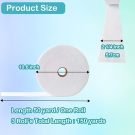 3 Rolls Jelly Roll Batting Strips 2 1/4 Inch Cotton Blend Fleece Batting On A Roll Total 150 Yards for Jelly Roll Rugs,Throw Rugs,Braided Rug