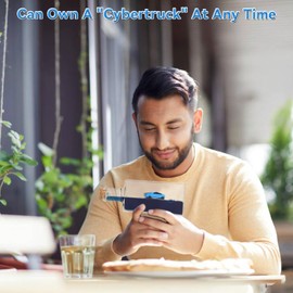 XEXBMNA Unsinkable Cyber Pickup Truck Car Toy Model Desk Acrylic Paperweight Liquid Wave Decorations for Car Cruise Ship Toy in a Bottle Box Toys (Blue-L)