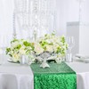 yuboo Emerald Green Sequin Table Runners - 2 Pack 12''x