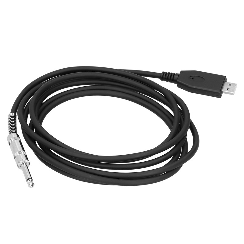 USB Guitar Cable USB Male to 6.35mm Mono Jack Connector