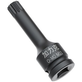 FOCMKEAS 1/2-Inch Drive x M11(11mm） Impact XZN Triple Square Spline Bit Socket, Metric Lengthen Screwdriver Socket Adapter, 3-Inch Length, CR-MO Steel, One-Piece Construction, Black