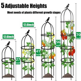 6FT Obelisk Trellis for Climbing Plants 2Sets,70" PE Coated Metal Garden Trellis,Plant Support for Climbing Vines,Flowers Stand,Thickened Tube Plant Tower,Rustproof Garden Obelisk for Outdoor&Indoor
