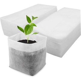 Bolsas de Cultivo para vivero 100 Unidades. Bolsas de Cultivo biodegradables Tela no Tejida Transpirables permeables y con Humedad. para macetas Grandes para jardinería.