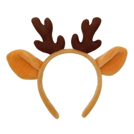 Samcos Christmas Reindeer Headband, 2 Colors, Deer Antler Hair Accessory, Costume, Cute Hair Ornament, Cosplay, Unisex (Brown)