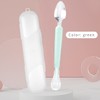 Double Head Baby Silicone Food Spoon (Green) - Fruit Scraping